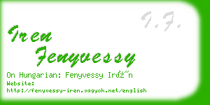 iren fenyvessy business card